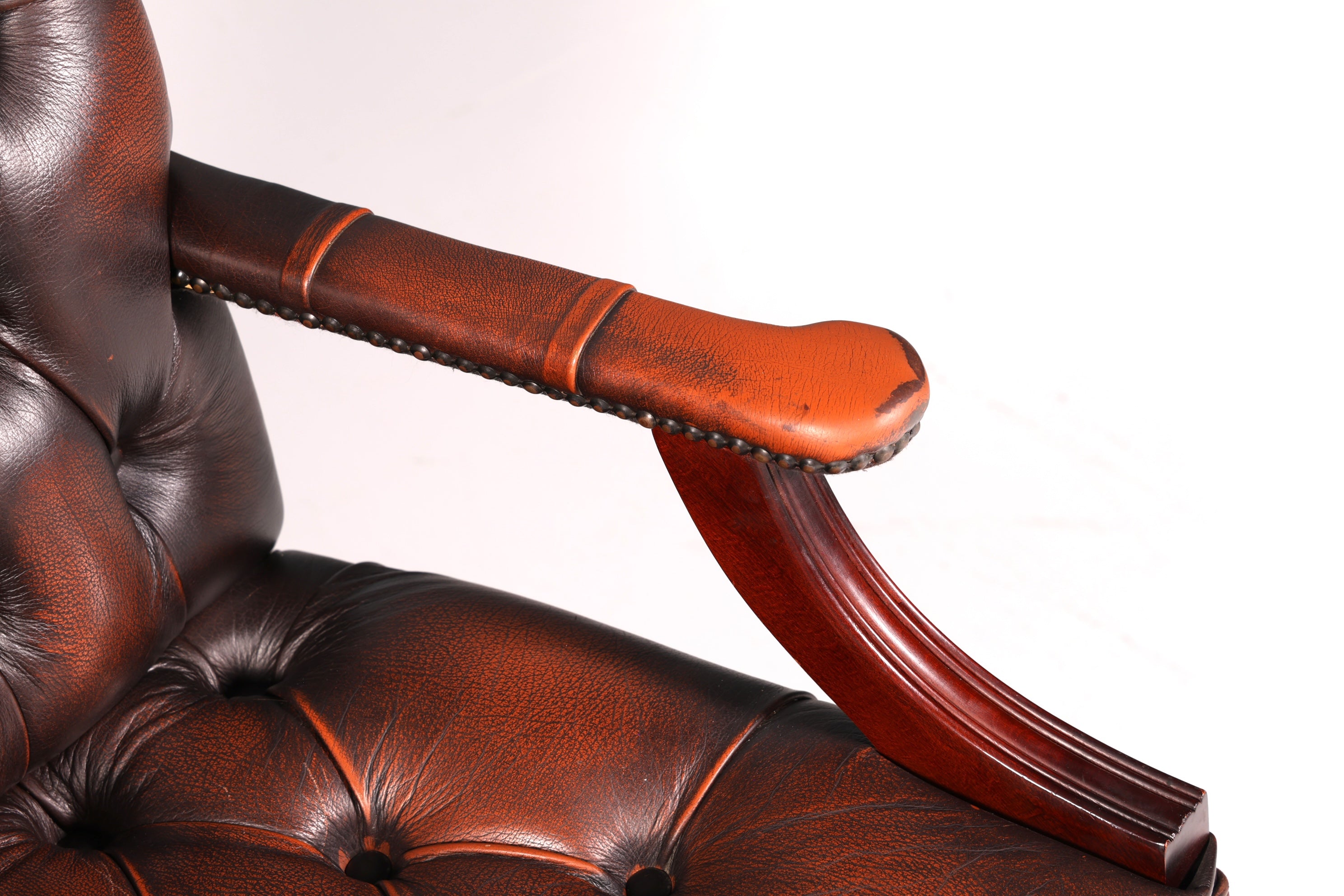 Wunderschöner Original Chesterfield Centurion Bürosessel Echt Leder Englisch Bürostuhl Office Chair