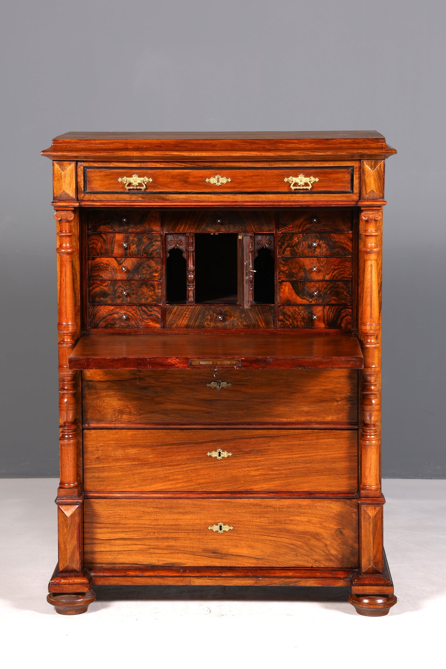 Traumhafter Gründerzeit Sekretär Vertiko Highboard Louis Philippe Kommode Sekretär Schrank um 1880