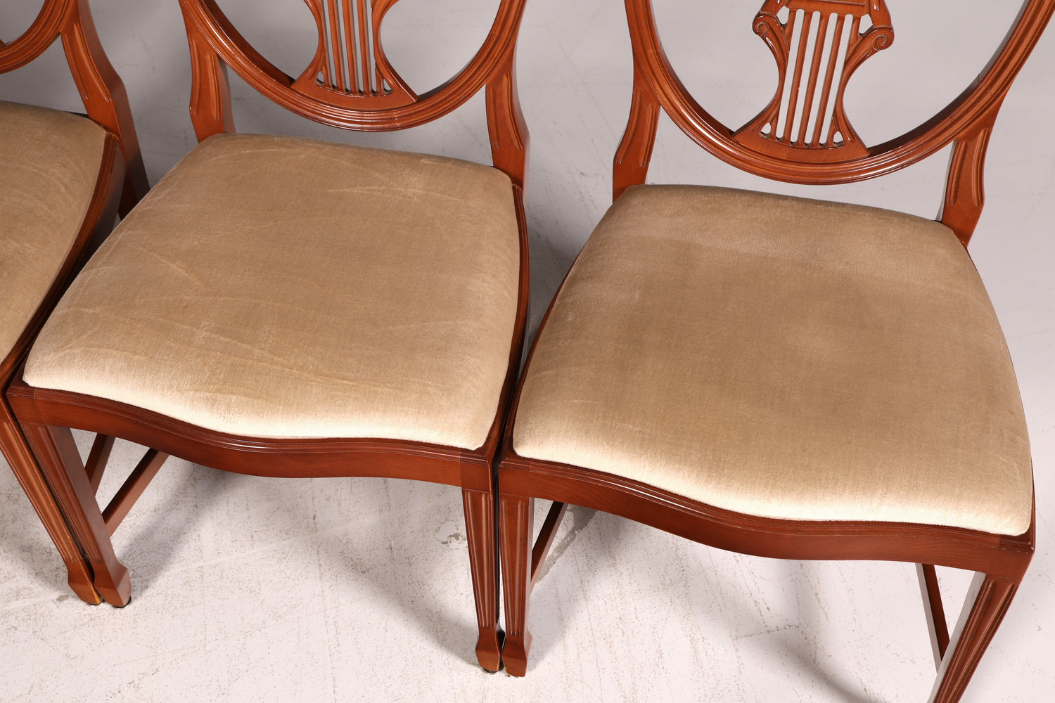Edles 4x Englische Stühle Set Hepplewhite Stil Dining Chairs Antik Esszimmerstühle Küchenstühle Stuhlset Vintage