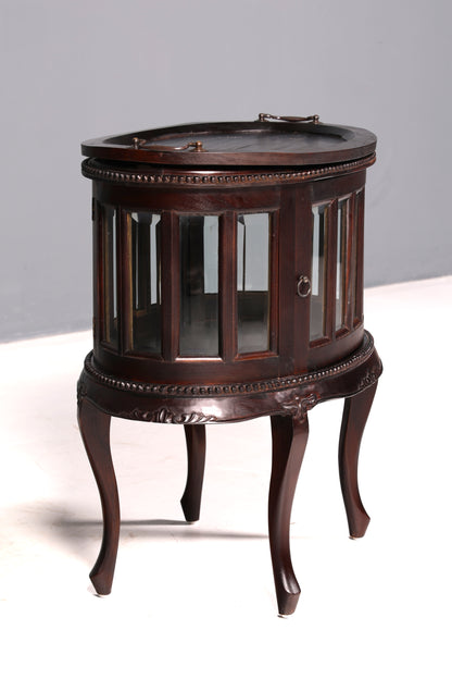 Wunderschöner filigraner Chippendale Barschrank Echt Holz Teeschrank Jugendstil Vitrine Bar Cabinet Vintage