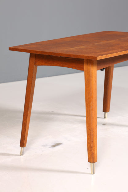 Schlichter Mid Century Esstisch ausziehbarer und höhenverstellbarer Vintage Tisch Retro Küchentisch