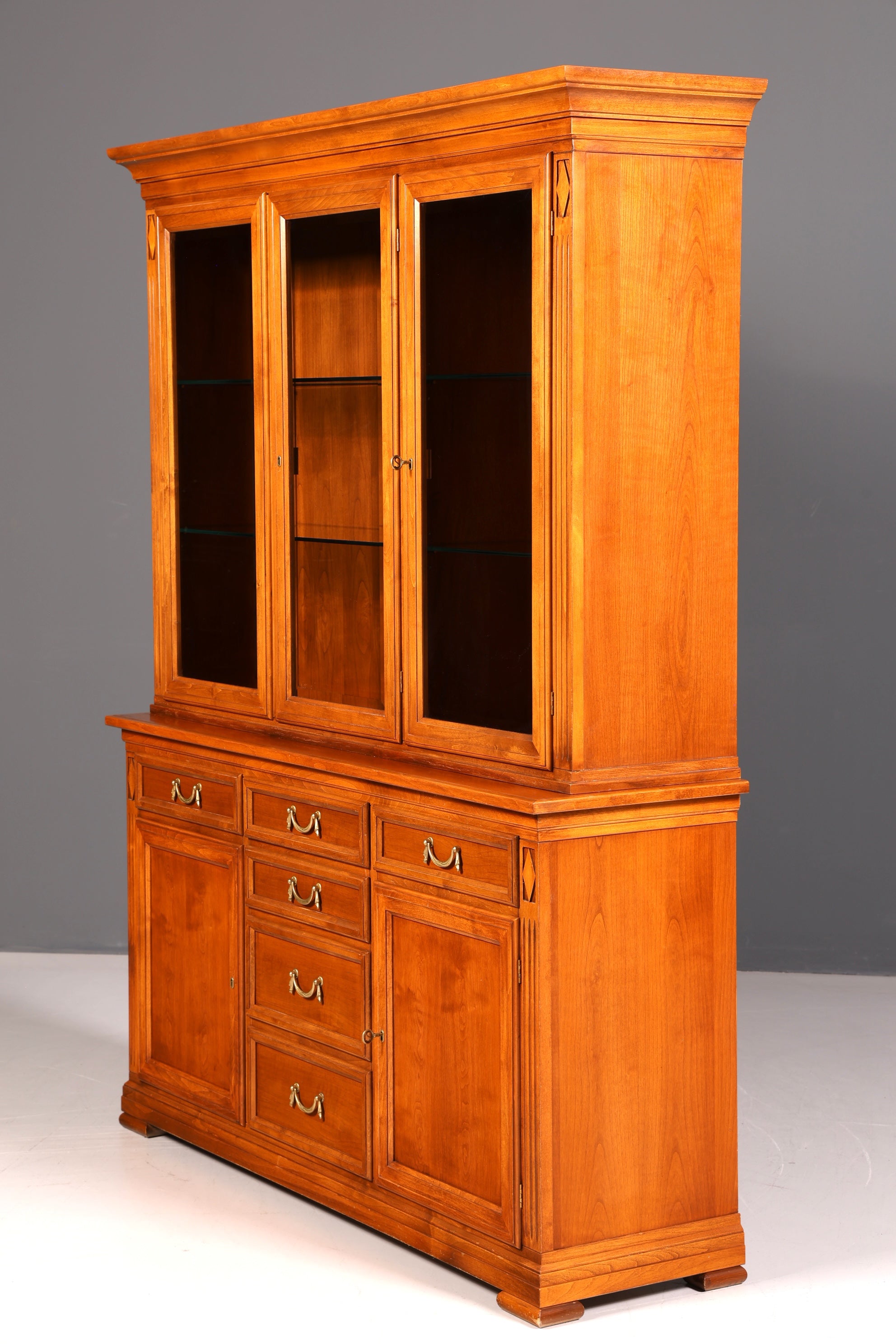 Traumhafte Original Selva XXL Vitrine Antik Stil Massivholz Villa Borghese Schrank Bibliothek