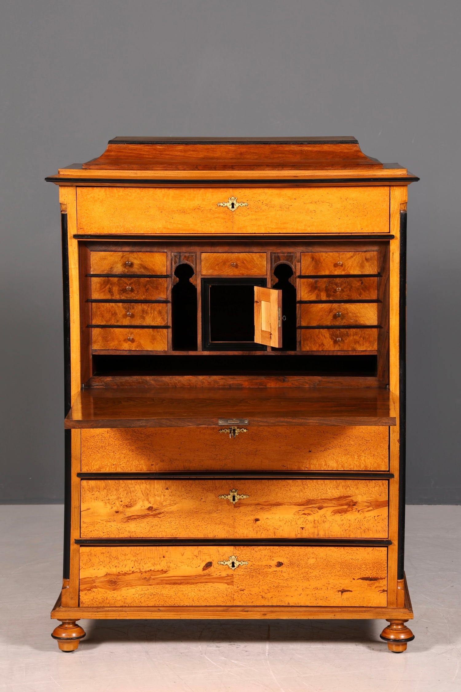 G614 Finish Cm Stilvoller Biedermeier Sekretär Louis Philippe Vertiko Antik Kommode Schreibkommode Office Desk (Kopie)