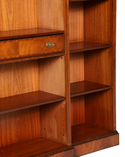 Hauptstadt Möblerei XXL Heldense Bücherregal aus Eibe mit höhenverstellbaren Böden und edler Holzmaserung