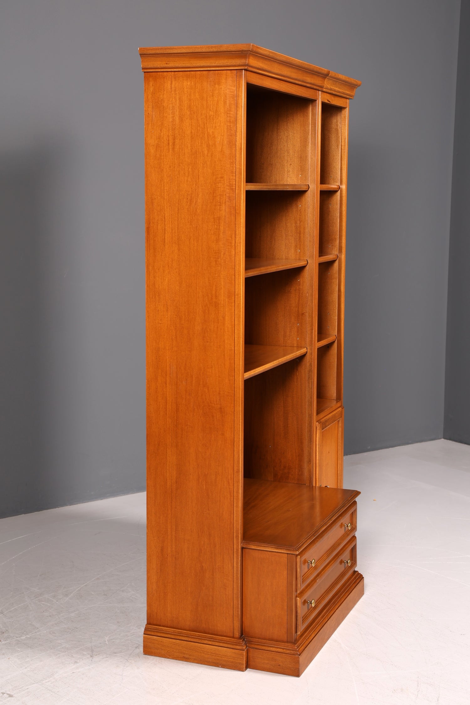 Edles Original Selva Bücherregal Kirschholz Regal Bücherschrank Vintage Italienische Möbel TV Bibliothek