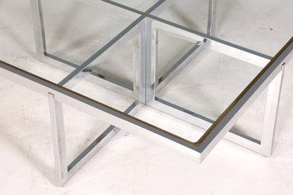 Wunderschöner Original Maison Charles Tisch Chrome Mid Century Coffee Table 70s Couchtisch 5-teilig Wohnzimmer Tisch