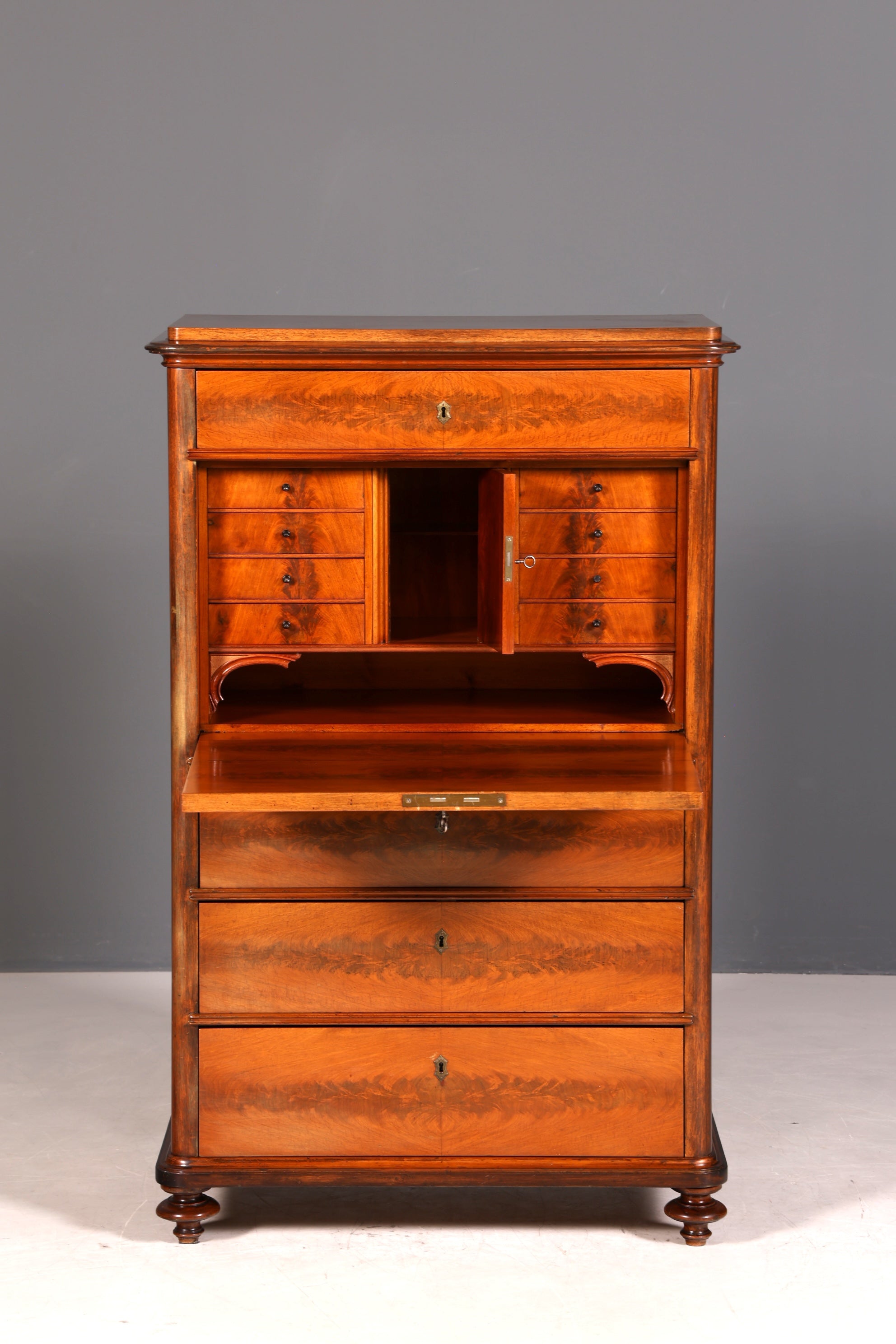 Stilvoller Louis Philippe Sekretär Vertiko Gründerzeit Kommode Chiffoniere Schubladenkommode