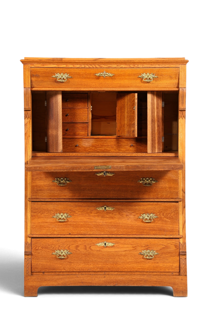 Edler Louis Philippe Sekretär um 1880 Gründerzeit Antik Schrank Chiffoniere Highboard