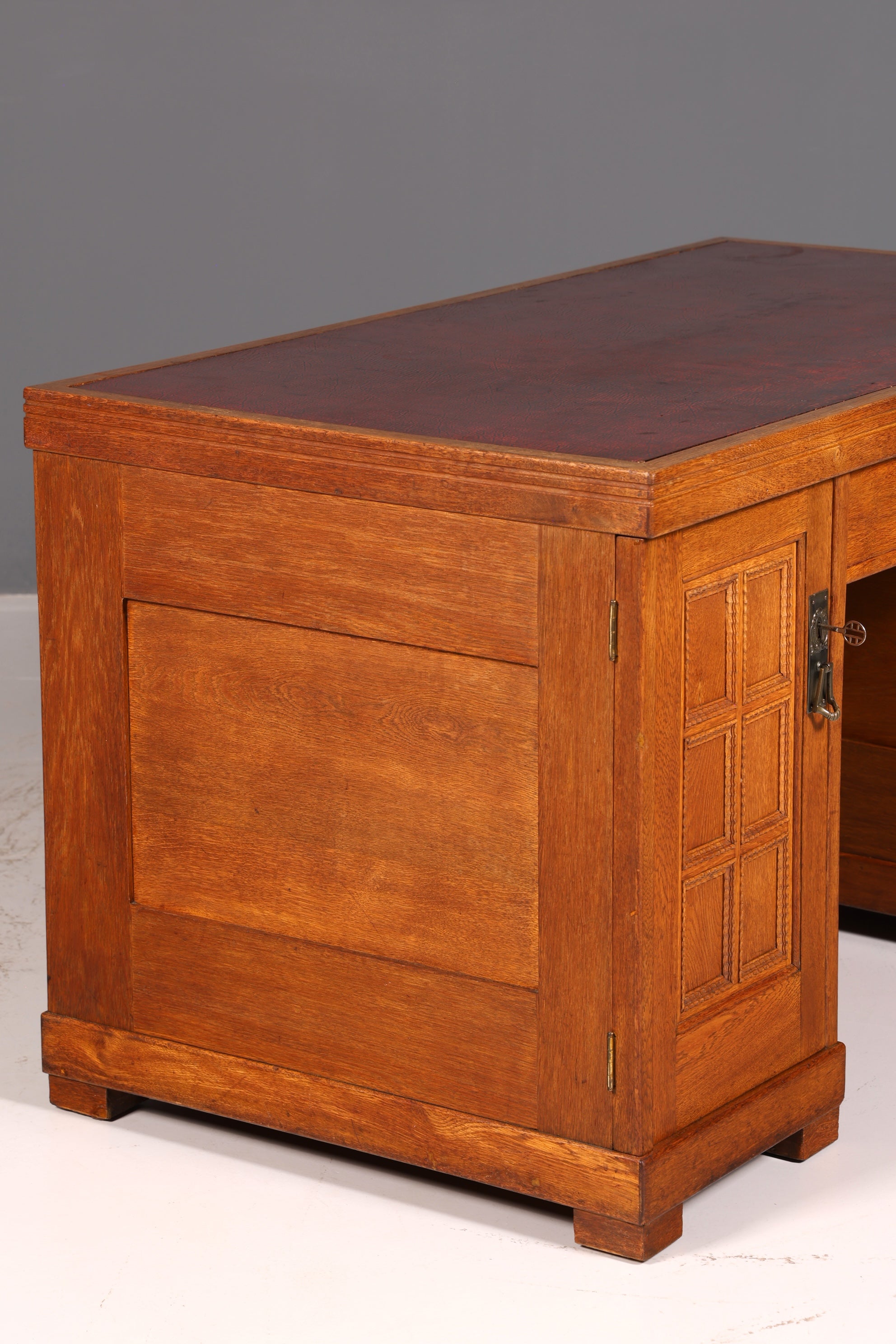 Wunderschöner Jugendstil Schreibtisch Eiche Echt Holz Bürotisch Office Table Antik Vintage