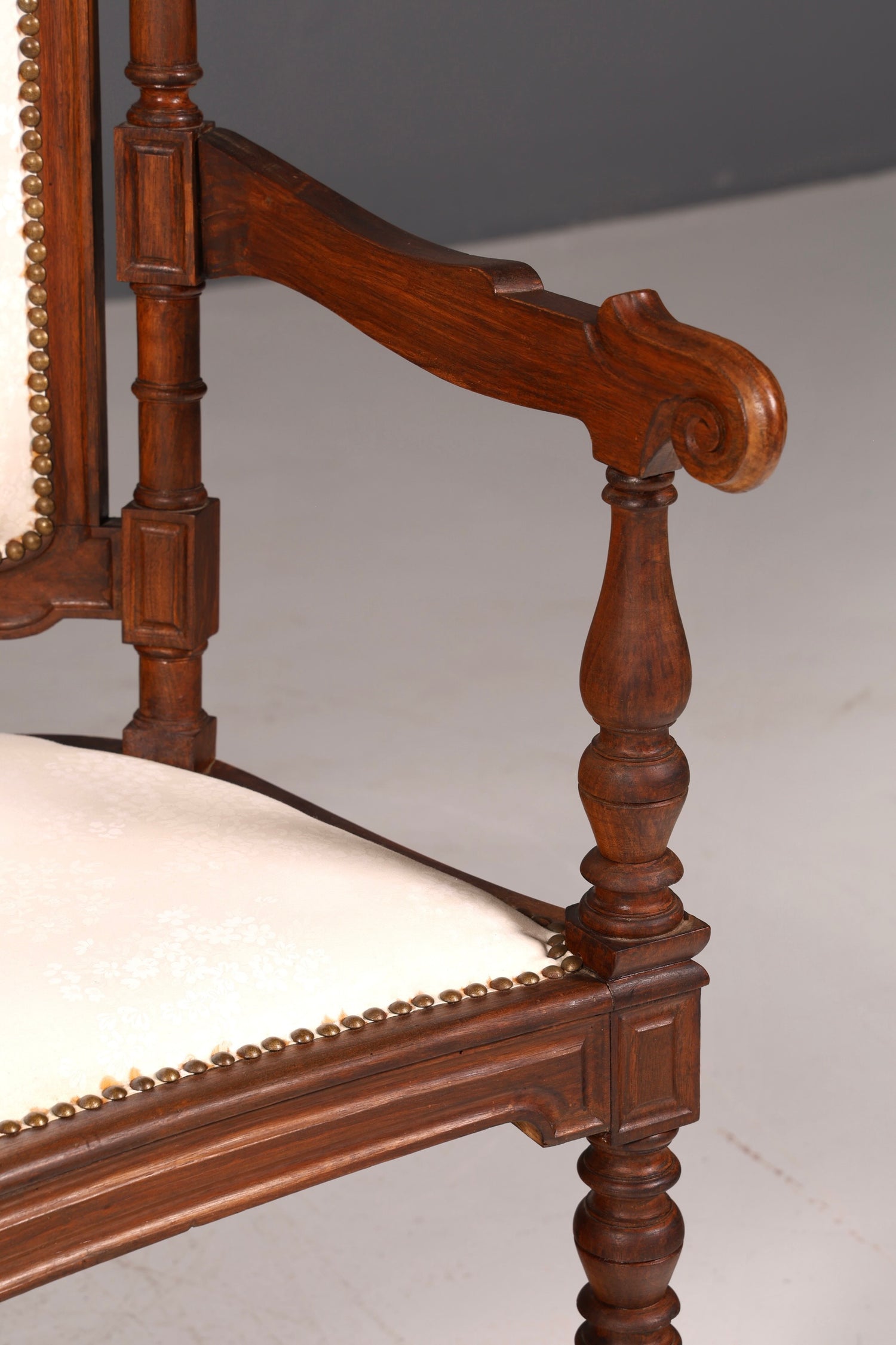 Elegant Neo-Renaissance bench, antique Gründerzeit sofa, upholstered bench, salon bench, bench