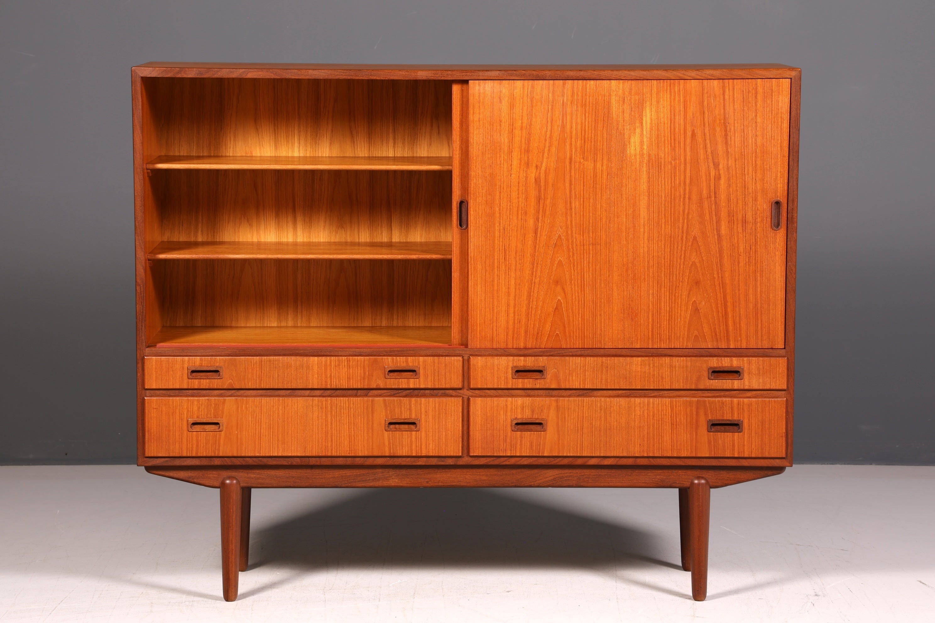 Edles Mid Century Sideboard Vintage Schrank Retro Highboard Danish Design Teak Holz Kommode Designer