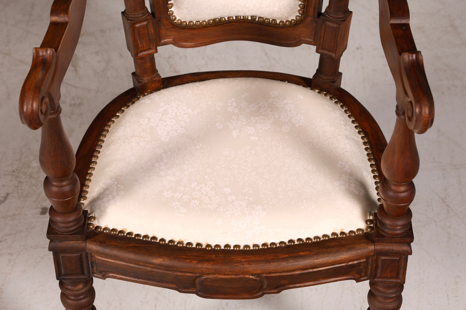 Elegant Neo-Renaissance armchair, antique Historicist chair, Gründerzeit secretary chair, desk chair, upholstered chair 2 of 2