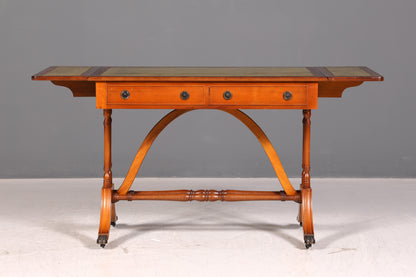 Wunderschöner Englischer Schreibtisch Regency Klappschreibtisch Echt Lederauflage Eibe Bürotisch Sofatisch Antik
