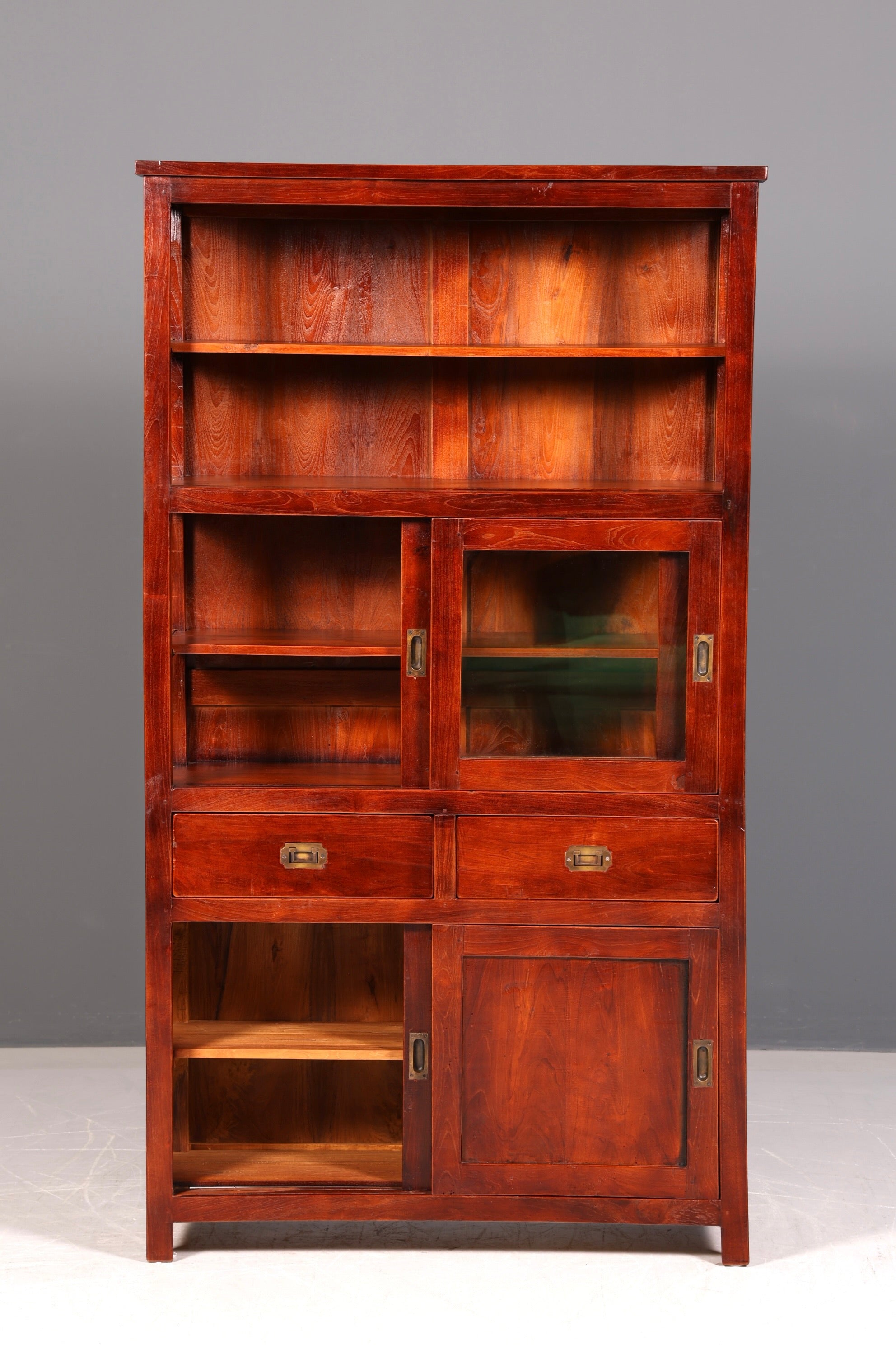 Wunderschöner Maritimer Vitrinenschrank Englisch Echt Holz Bibliothek Englische Anrichte Antik