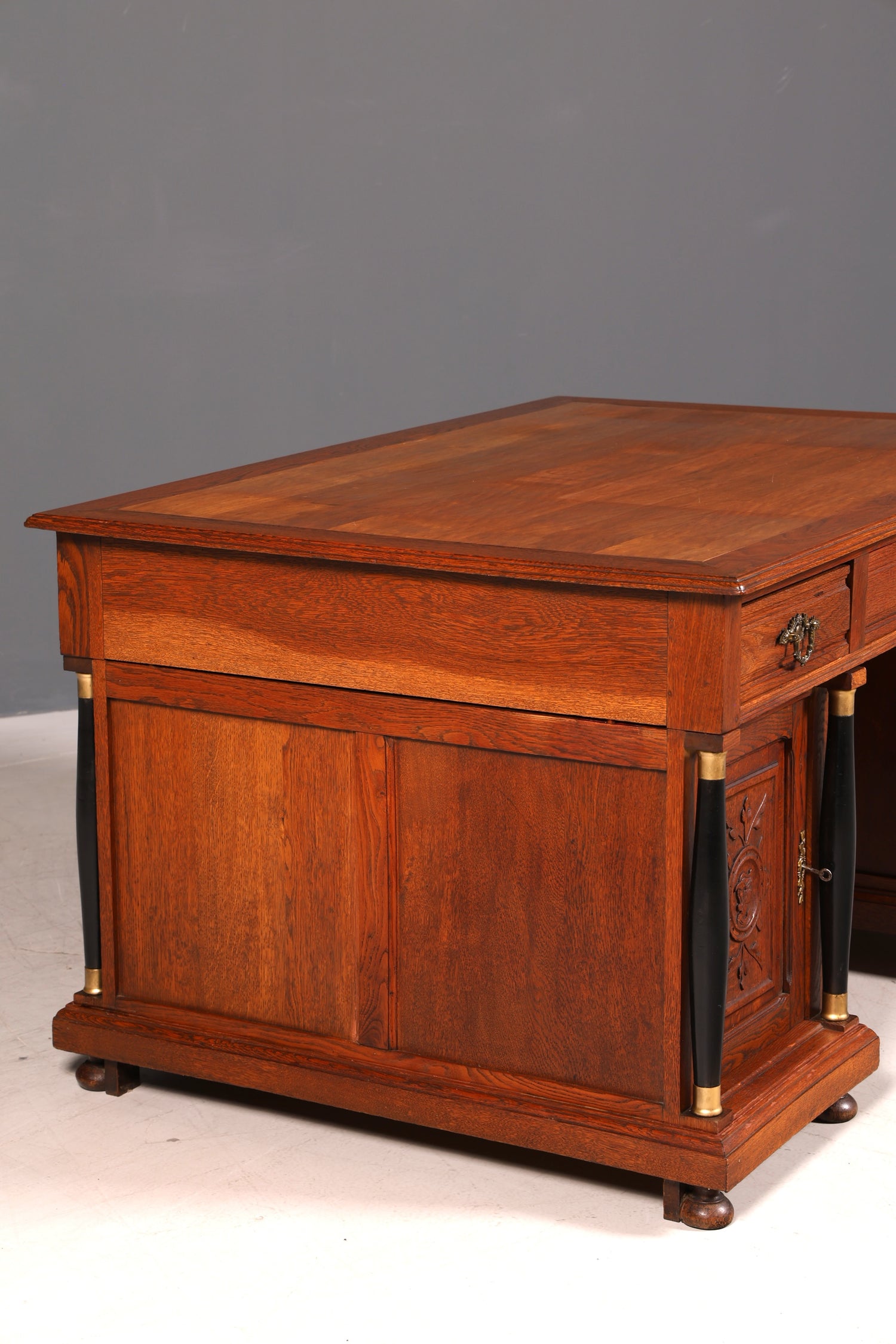 Traumhafter Gründerzeit Schreibtisch Jugendstil Bürotisch echt Holz Antik Office Desk
