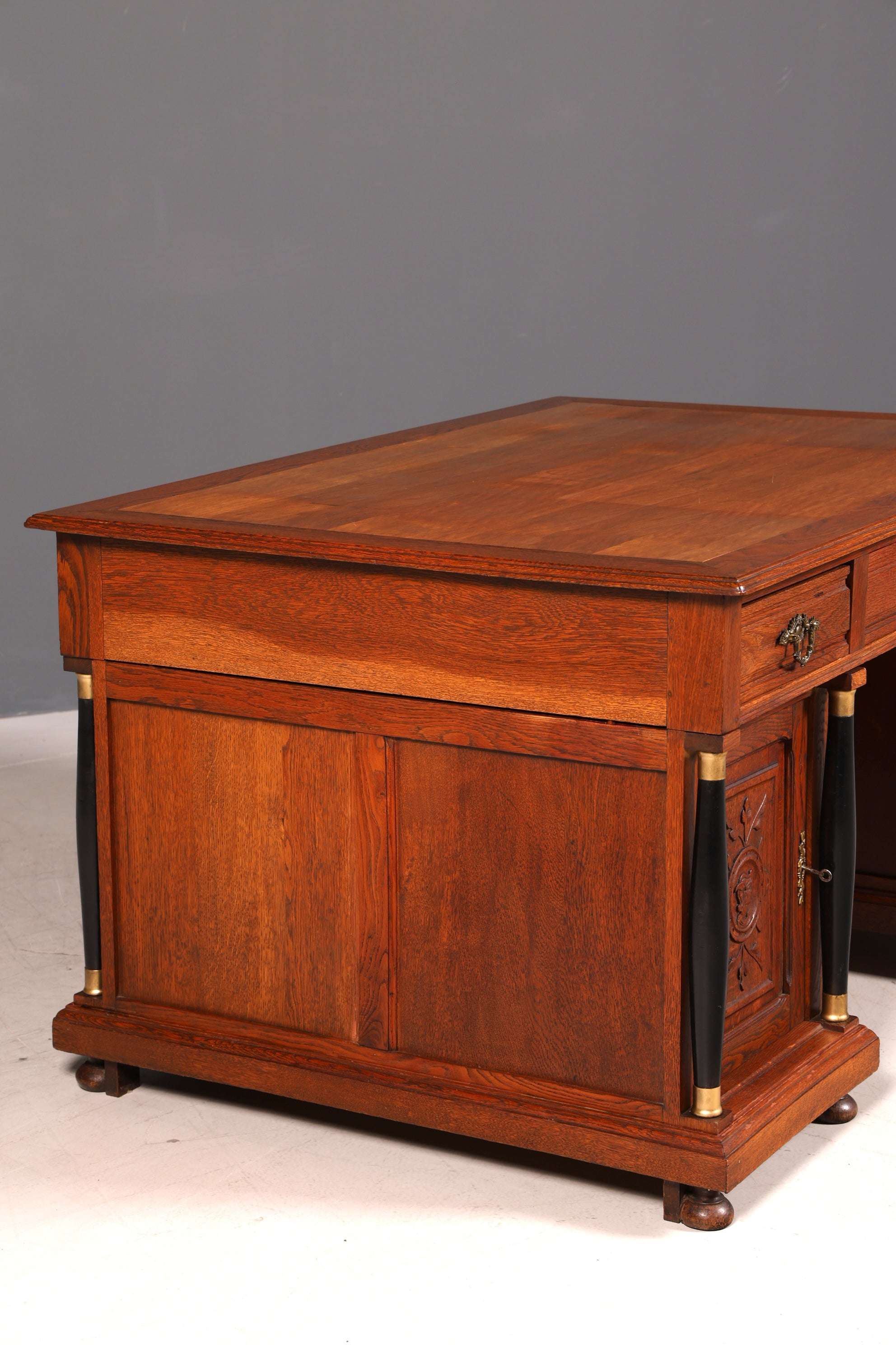 Traumhafter Gründerzeit Schreibtisch Jugendstil Bürotisch echt Holz Antik Office Desk