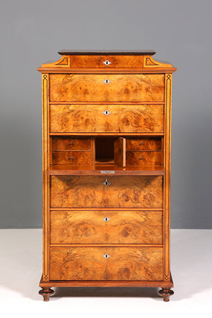 Traumhafter Louis Philippe Sekretär um 1880 Gründerzeit Chiffoniere Vertiko Schrank Semainier
