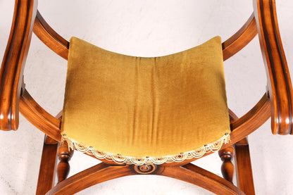 Wunderschöner Gründerzeit Stuhl Armlehnstuhl Antik echt Ritterstuhl Schreibtisch Scherenstuhl Stuhl Sekretär Stuhl Antik