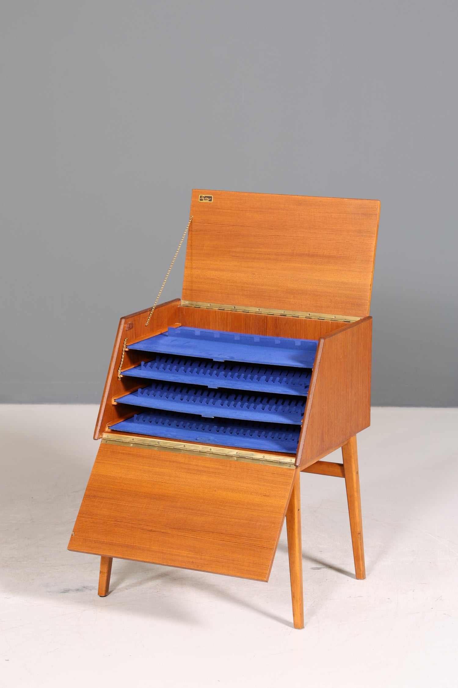 Traumhafte Mid Century Kommode Stig-Bolaget Teak Holz Besteckkasten Besteckschrank Schränkchen 60er Jahre