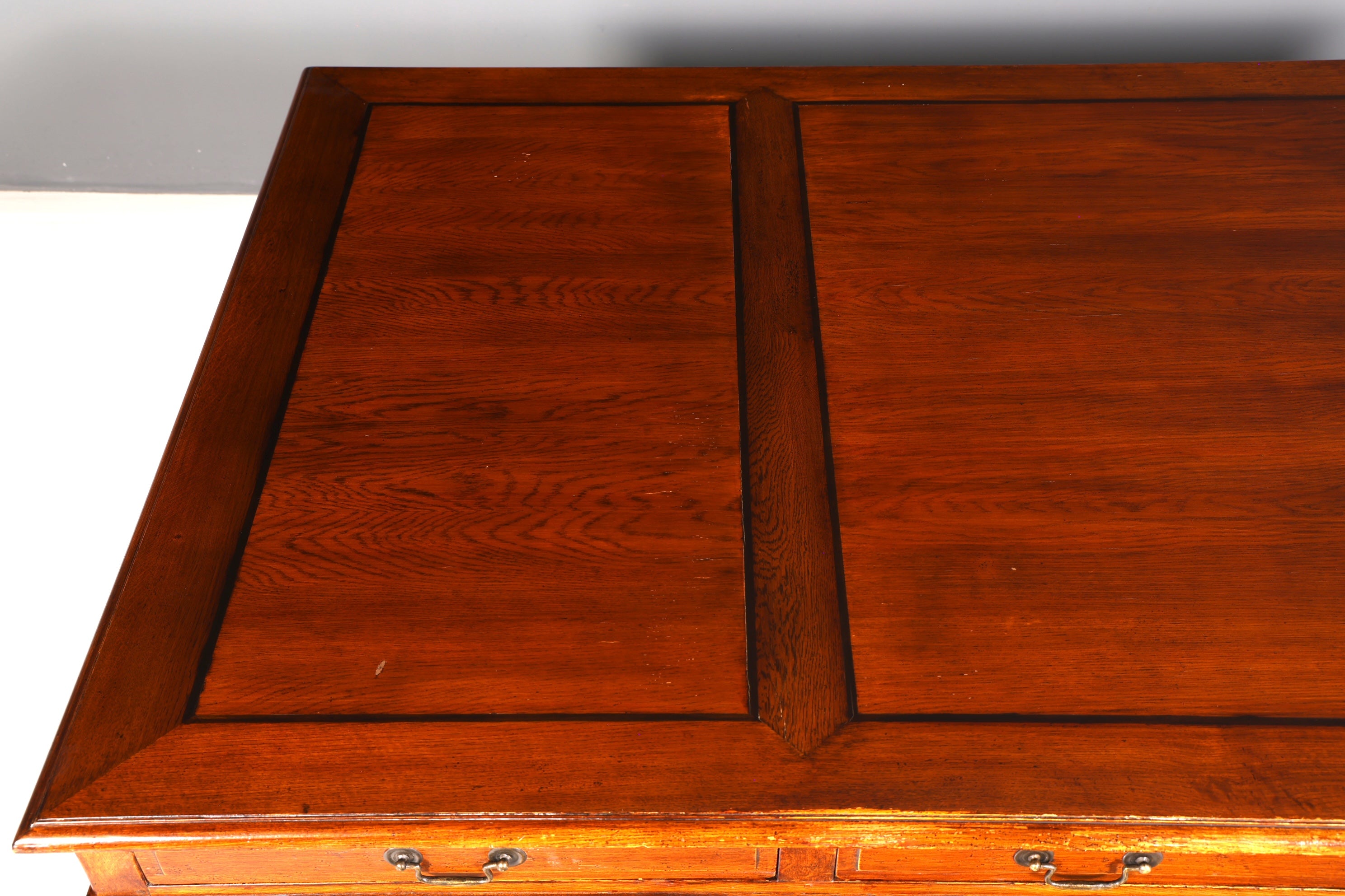 Impressive English XXL Writing Desk, Office Desk, Partner Desk, Antique Solid Wood Vintage