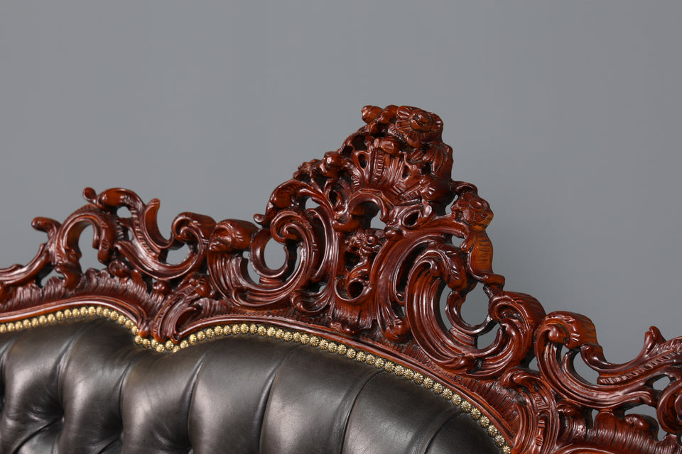 Königliches 3-Sitzer Barock Sofa echt Leder Luxus Chesterfield Couch