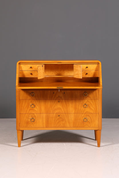 G025 Finish Schlichter Mid Century Sekretär Vintage Schreibmöbel echt Holz Kommode Office Secretary