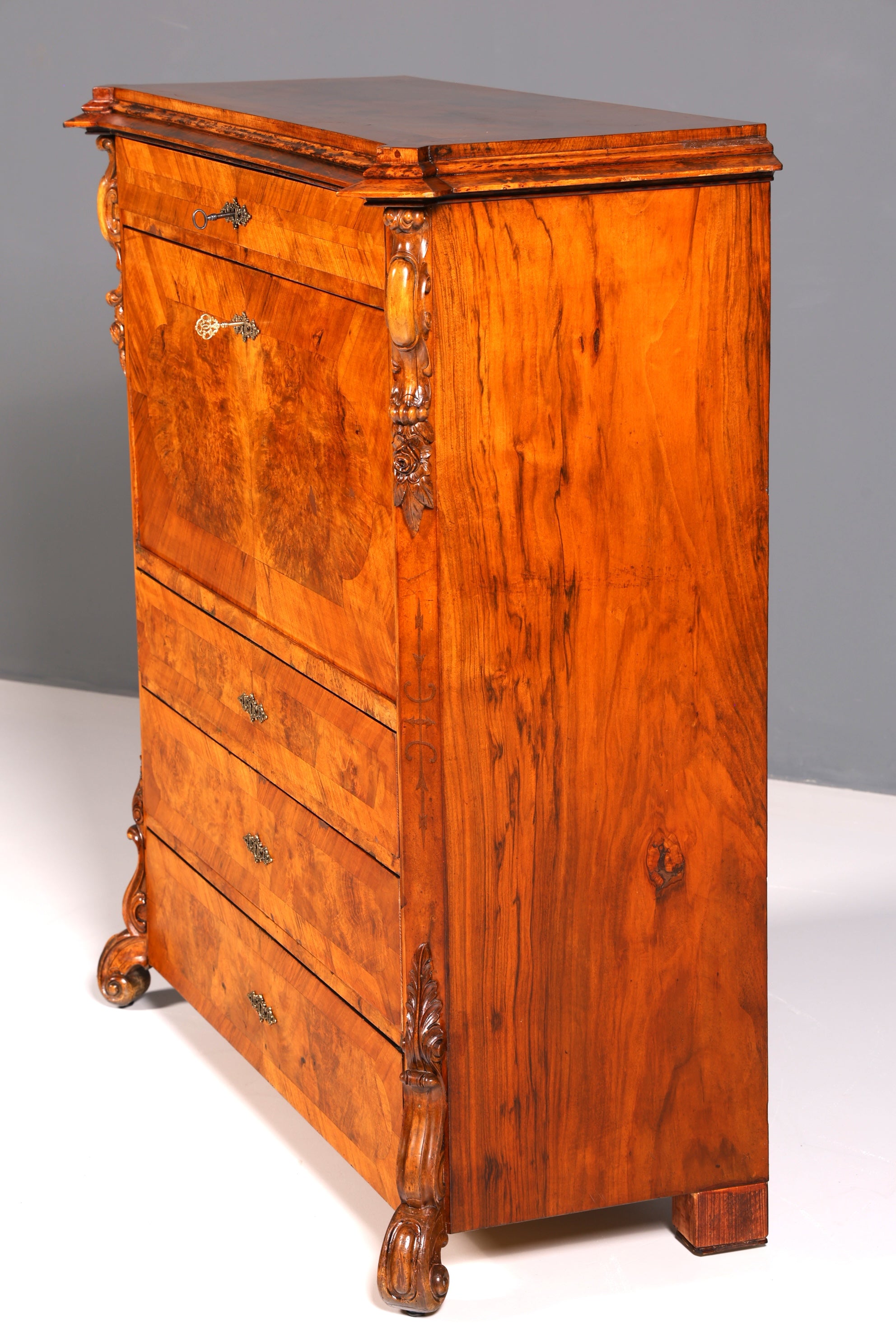 Wunderschöner Louis Philippe Sekretär Vertiko Highboard Schreibsekretär Massivholz