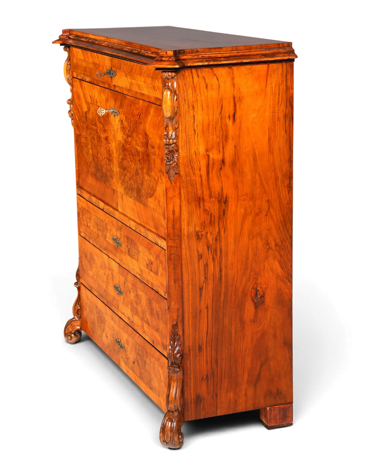 Wunderschöner Louis Philippe Sekretär Vertiko Highboard Schreibsekretär Massivholz