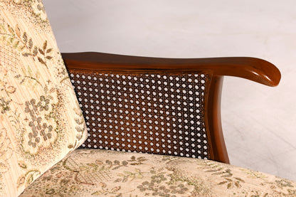 Stilvoller Chippendale Polstersessel Armlehnstuhl Antik Salon Wiener Geflecht Lesesessel Wohnzimmerstuhl