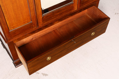 Traumhafter Jugendstil Kleiderschrank um 1910 Englisch Massiv Holz Antik Schrank Dielenschrank Wäscheschrank