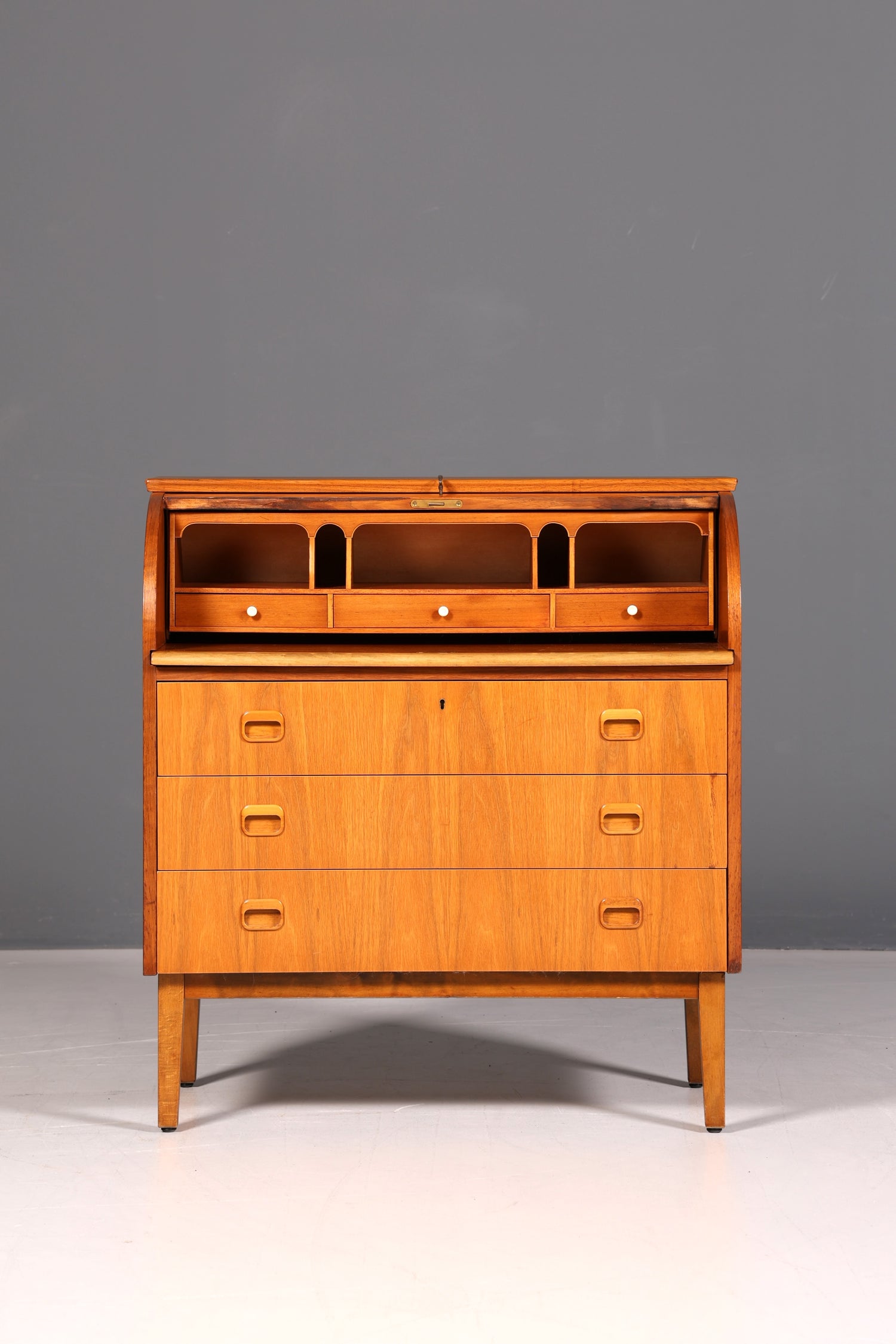 Wunderschöner Mid Century Rollladen Sekretär Danish Design Schreibkommode 60er Jahre