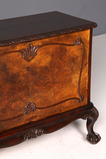 Wunderschöner Chippendale Schrank Barock Stil Klappschrank Kommode Truhe Antik Massivholz