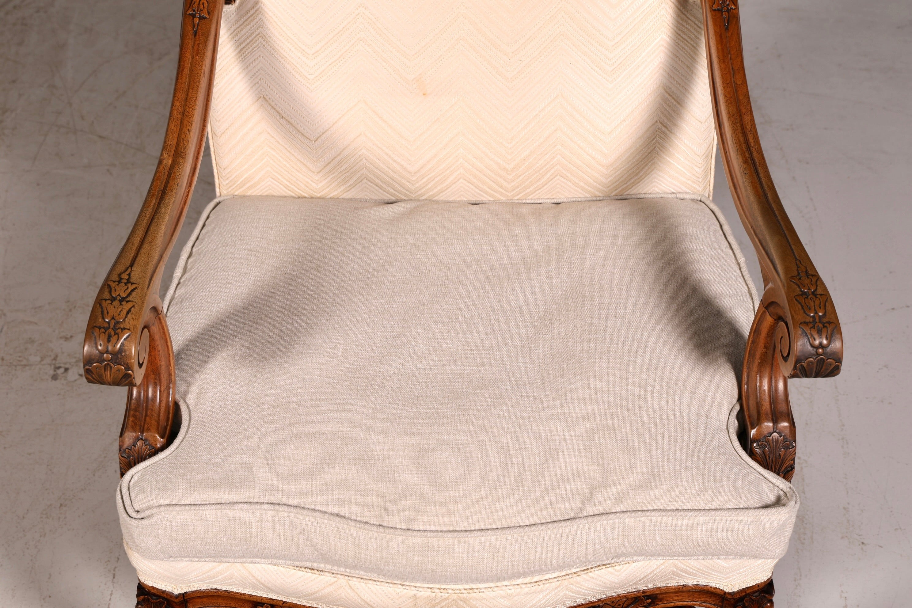 Elegant Louis Philippe Armchair, Gründerzeit Antique Armchair, Secretary Chair, Upholstered Armchair 2 of 2