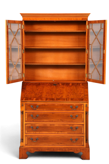 G390 Finish Stilvoller Englischer Sekretär Büro Aufsatzsekretär Eibe Antik Stil Vitrinen Schrank UK (Kopie)