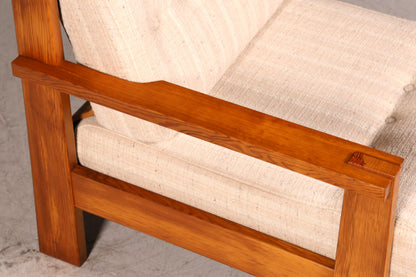 Schlichter Mid Century Sessel Danish Design Armlehnsessel echt Holz Relax Sessel 1 von 2