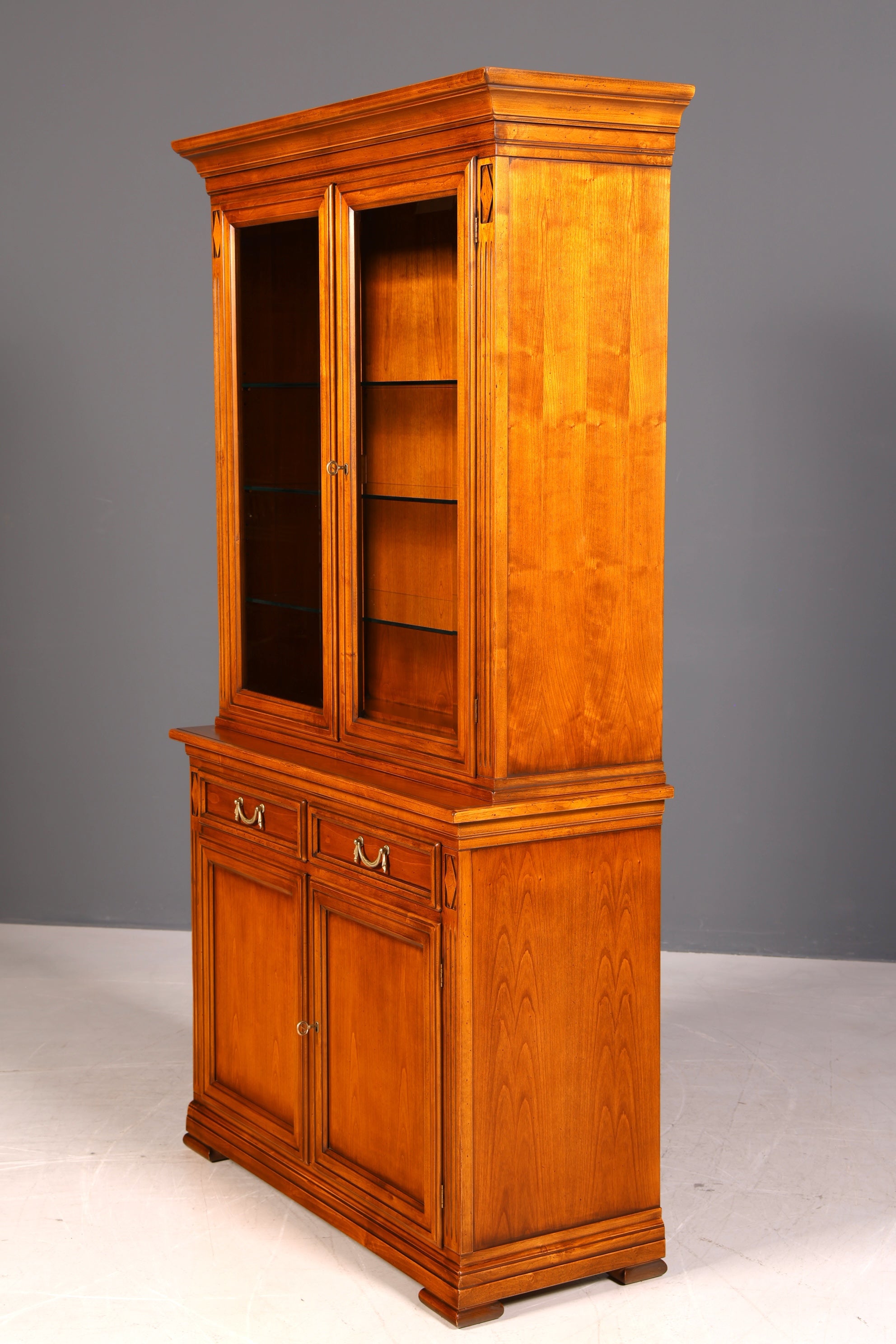 Traumhafte Original Selva Vitrine Antik Stil massiv Holz Buffet Villa Borghese Schrank Bibliothek