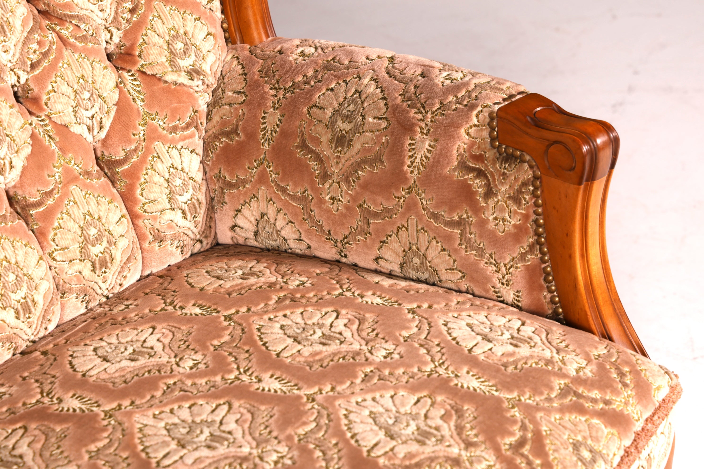 G350 Finish Wunderschönes Chippendale Sofa Barock Stil Couch Samt Stoff 3 Sitzer (Kopie)