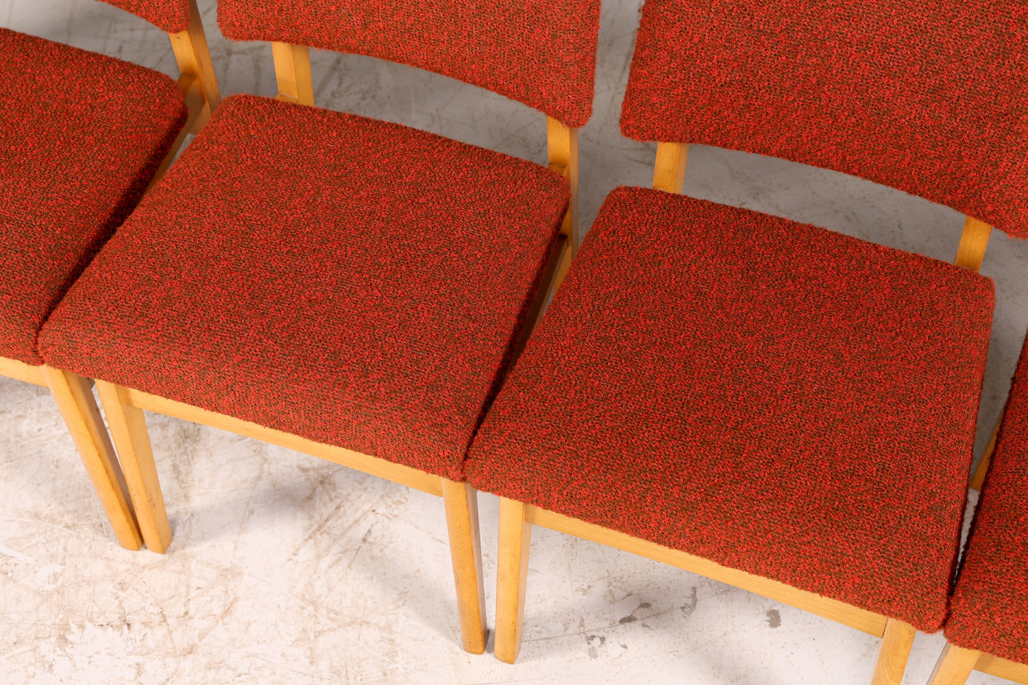 Elegant set of 6 mid-century dining chairs, vintage chair set, kitchen chairs, chair set, retro upholstered chairs, 1960s