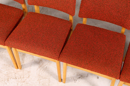 Elegant set of 6 mid-century dining chairs, vintage chair set, kitchen chairs, chair set, retro upholstered chairs, 1960s