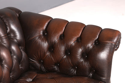 Wunderschönes Original Chesterfield 2er Sofa Englisch Herrenzimmer echt Leder 2- Sitzer Couch