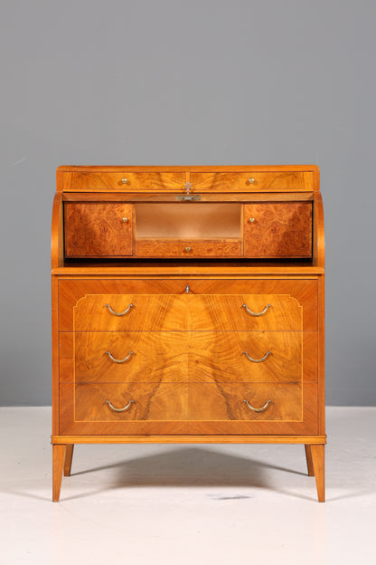 Traumhafter Mid Century Rollladen Sekretär echt Holz Büro Schrank Vintage Schreibkommode