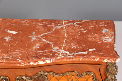 Wunderschöne Barock Kommode massiv Holz Sideboard Antik Marmor Schubladenkommode