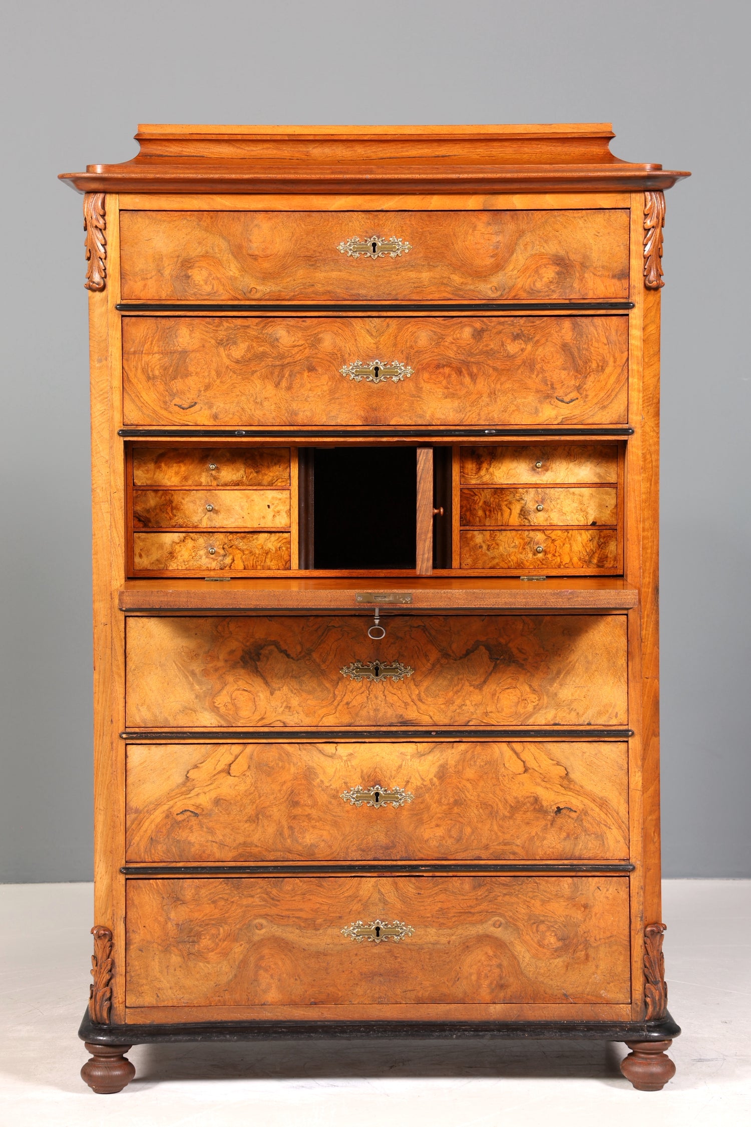 Wunderschöner Louis Philippe Sekretär Chiffoniere um 1880 Gründerzeit Vertiko Schrank Semainier