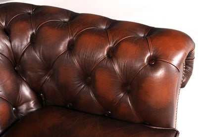 Elegant Original Centurion Chesterfield Armchair from England, English Wingback Armchair, Gentleman’s Armchair, Leather Armchair