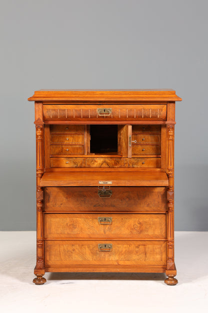 Edler Gründerzeit Sekretär Vertiko Highboard Jugendstil Kommode Schrank um 1880