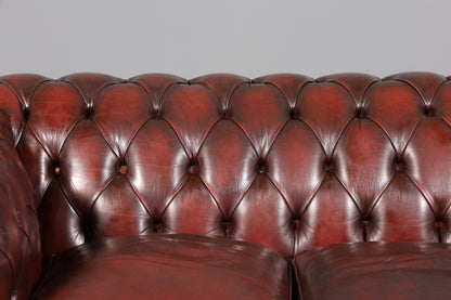 Stilvolles Original Chesterfield Sofa 3-Sitzer Couch Oxblood England Polstersofa
