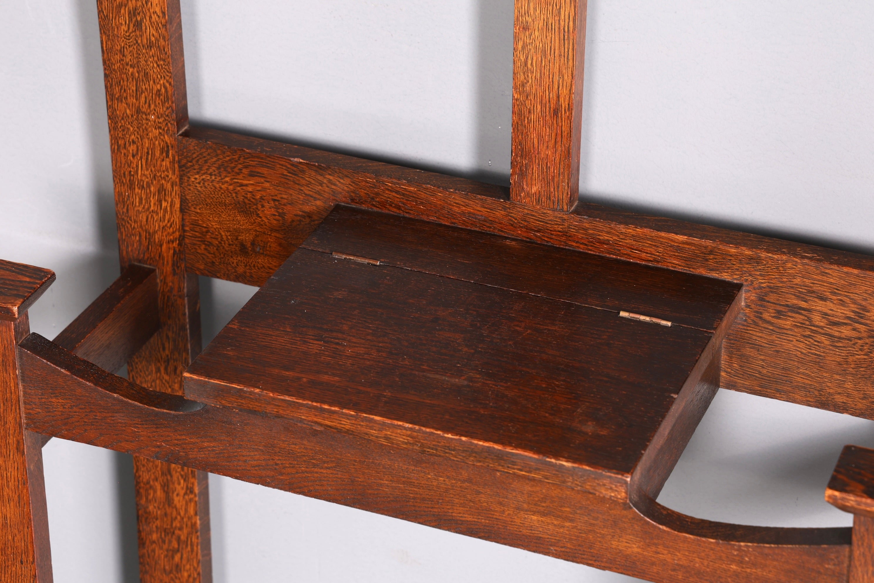 Stunning Art Nouveau hall tree, oak, antique coat rack with mirror, hallway furniture, wall-mounted coat rack
