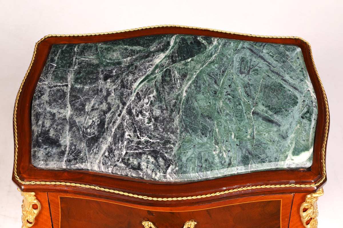 Dreamy Louis XV side table, Baroque style, marble console table, chest of drawers, telephone table
