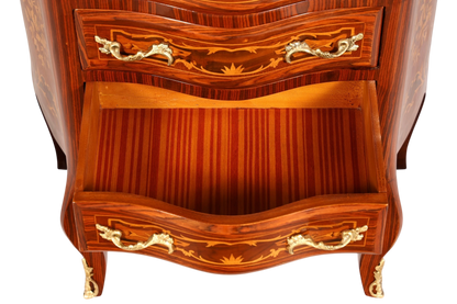 Stilvolles Barock Stil Louis XV Highboard Intarsien Vertiko Kommode Schubladenkommode