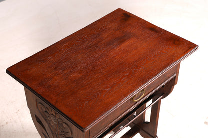 Filigrane Jugendstil Kommode Eiche Holz Antik Beistelltisch Nähtisch um 1910
